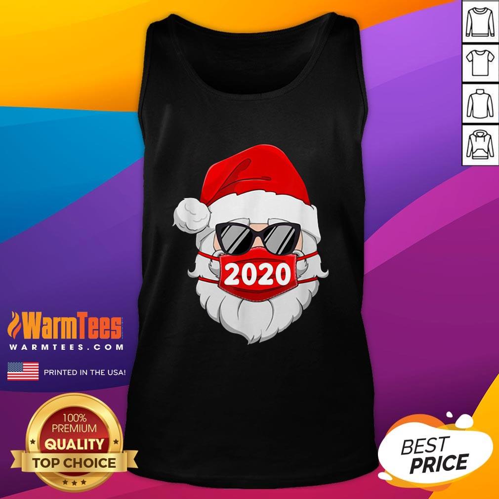 Cute Santa Claus Face Mask Glasses 2020 Shirt - Image 3