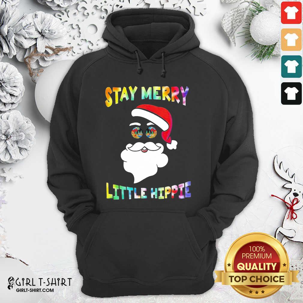 Cute Santa Claus Stay Merry Little Hippie Christmas Shirt - Image 5