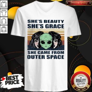 Alternative view of Cute She’s Beauty She’s Grace She Came From Outer Space Vintage Retro Alien Shirt