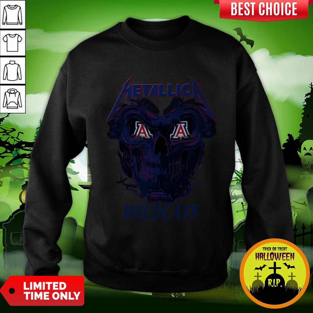 Cute Skull Metallica Arizona Wildcats Shirt - Image 4