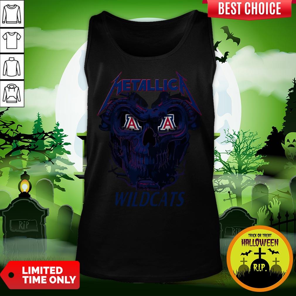 Cute Skull Metallica Arizona Wildcats Shirt - Image 3