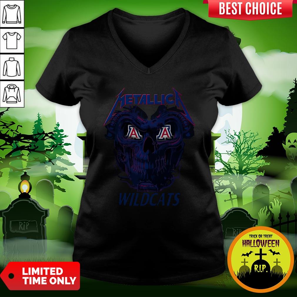Cute Skull Metallica Arizona Wildcats Shirt - Image 2