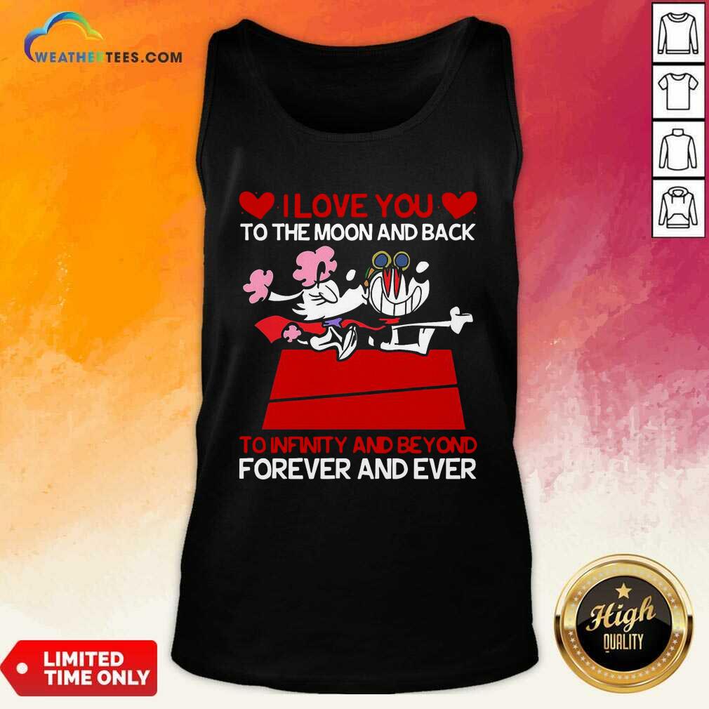 Cute Snoopy And Girlfriend I Love You To The Moon And Back Forever And Ever Valentines Day Shirt - Image 4