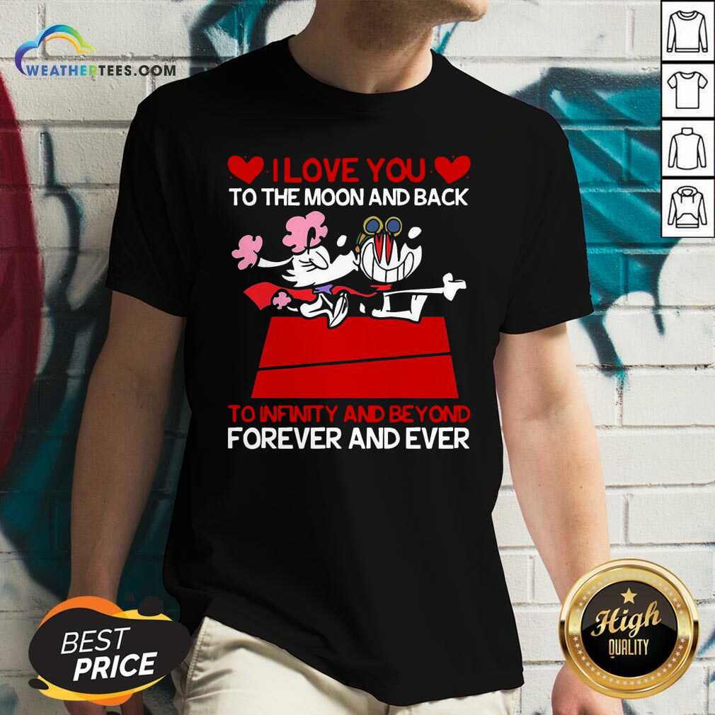 Cute Snoopy And Girlfriend I Love You To The Moon And Back Forever And Ever Valentines Day Shirt - Image 3