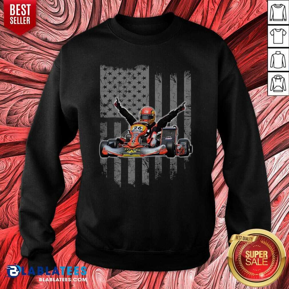 Cute Sports Car Racing American Flag Shirt - Image 4