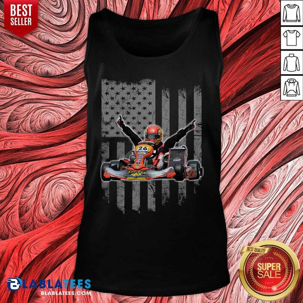 Cute Sports Car Racing American Flag Shirt - Image 3