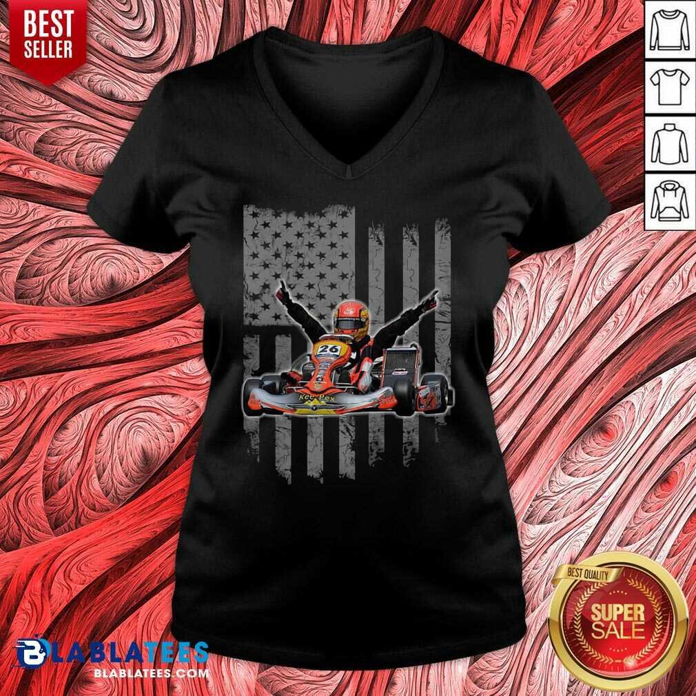 Cute Sports Car Racing American Flag Shirt - Image 2