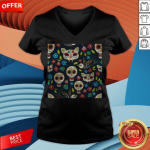 Alternative view of Cute Sugar Skulls Day Of The Dead Dia De Muertos T-Shirt