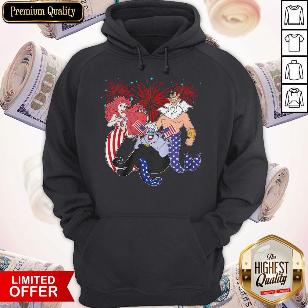 Cute The Little Mermaid Happy The 4th Of July American Flag Independence Day Shirt - Image 5