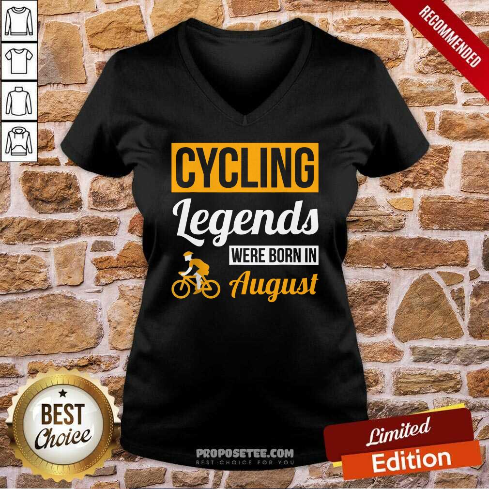 Cycling Legends Were Born In August Birthday Shirt - Image 3