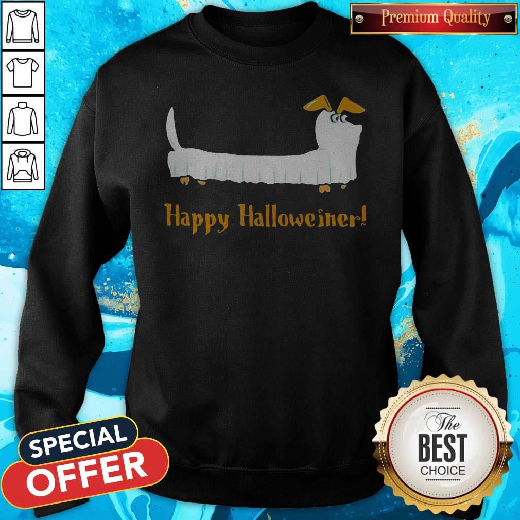 Dachshund Ghost Happy Halloweiner Shirt - Image 3