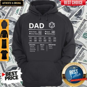 Alternative view of Dad Hit Points Speed Armor Class Initiative Wielding Shirt