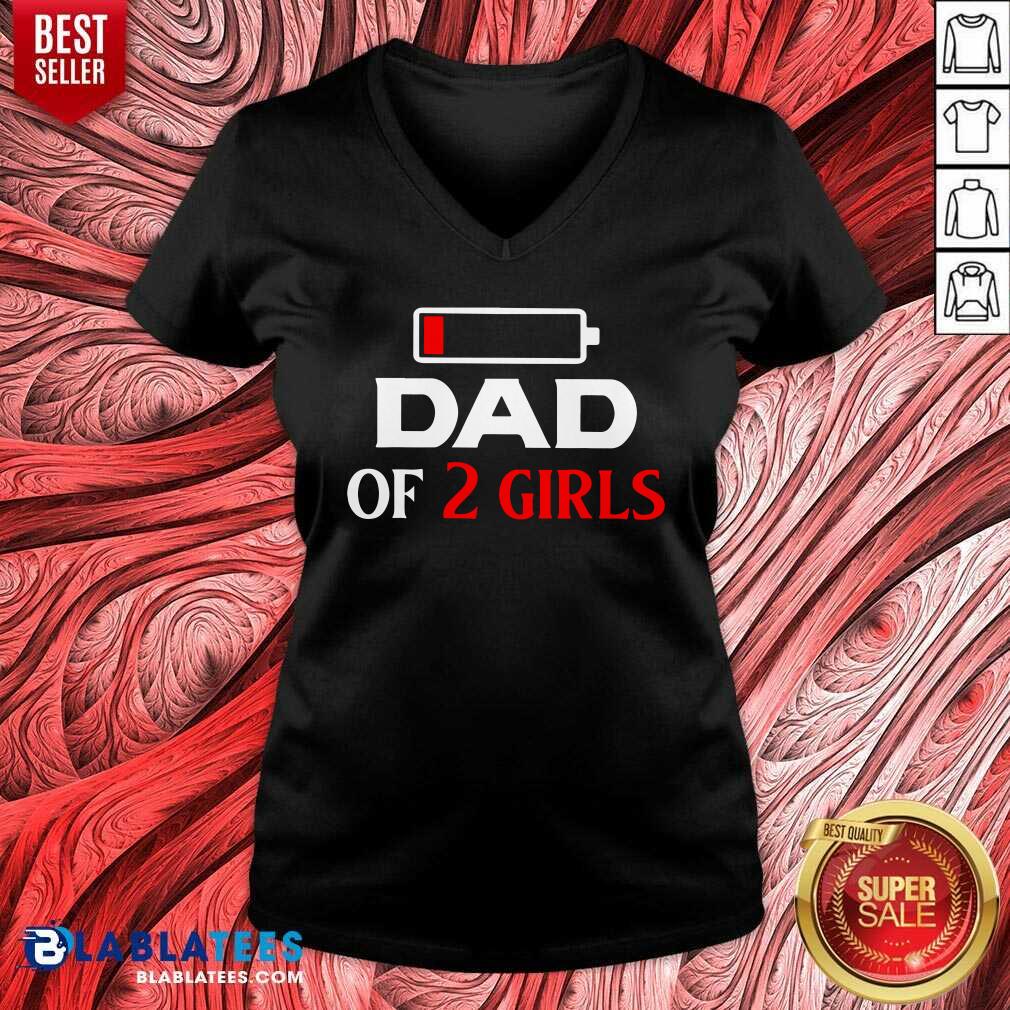 Dad Of 2 Girl Shirt - Image 2