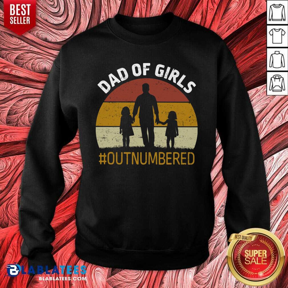 Dad Of Girls Outnumbered Vintage Shirt - Image 4