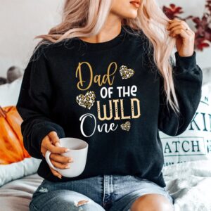 Alternative view of Dad Of The Wild One First Birthday Leopard Heart Matching Shirt