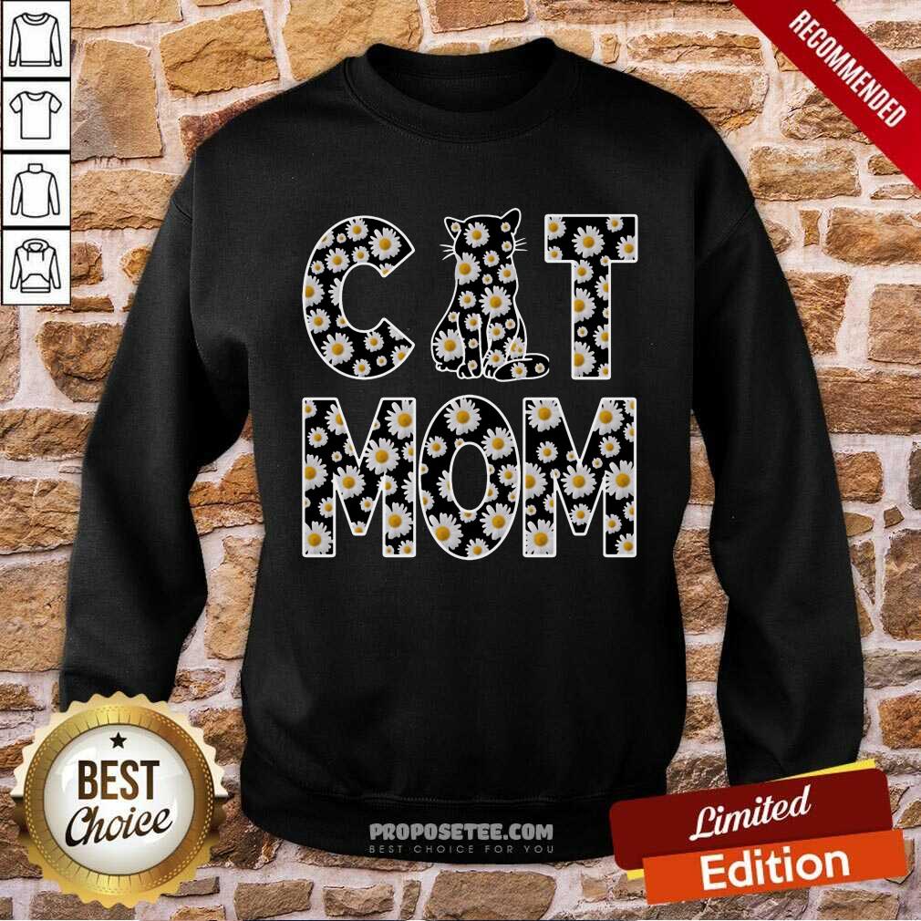 Daisy Flowers Cat Mom Shirt - Image 5