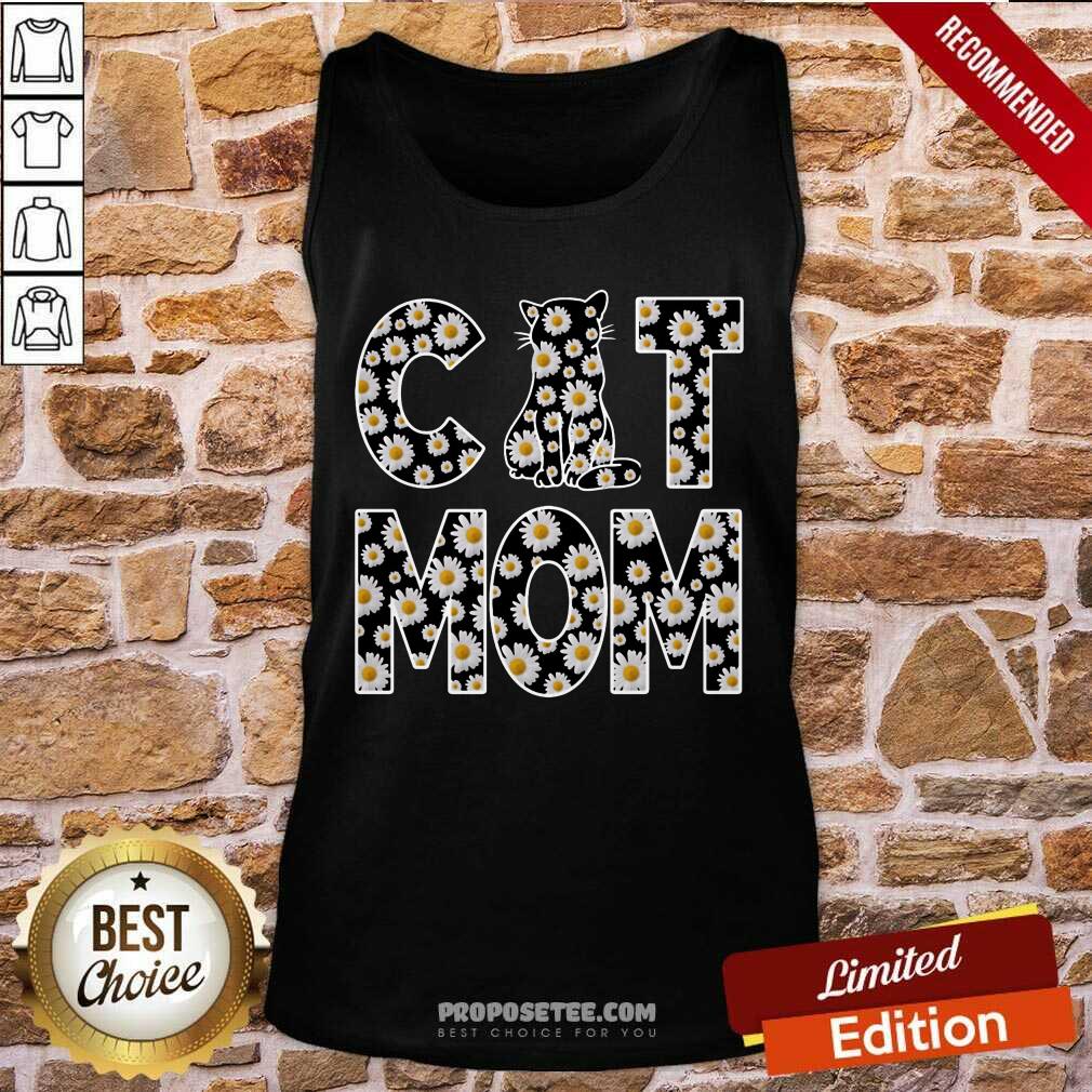 Daisy Flowers Cat Mom Shirt - Image 4