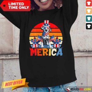 Alternative view of Dalmatien Merica Firework 4th Of July Vintage Shirt
