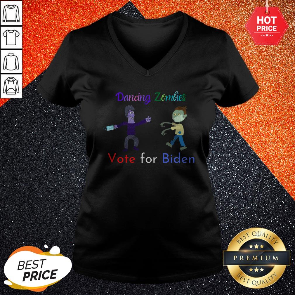 Dancing Zombies Vote For Biden Corona Virus Halloween Shirt - Image 3
