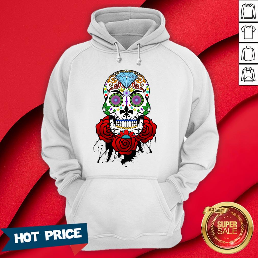Day Of The Dead Dia De Los Muertos Sugar Skull And Roses Shirt - Image 5