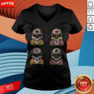 Alternative view of Day Of The Dead Dia De Los Muertos Sugar Skulls Aces Shirt