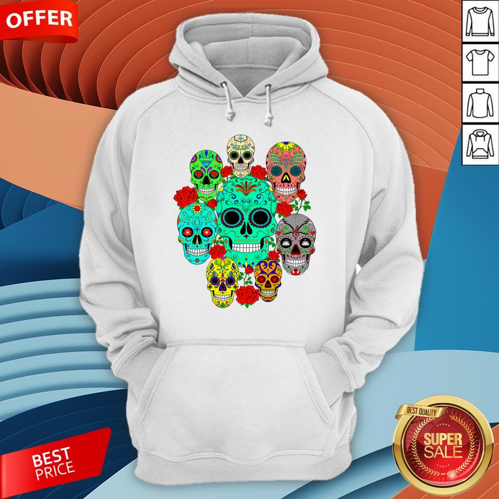 Day Of The Dead Dia De Los Muertos Sugar Skulls Galore Shirt - Image 5