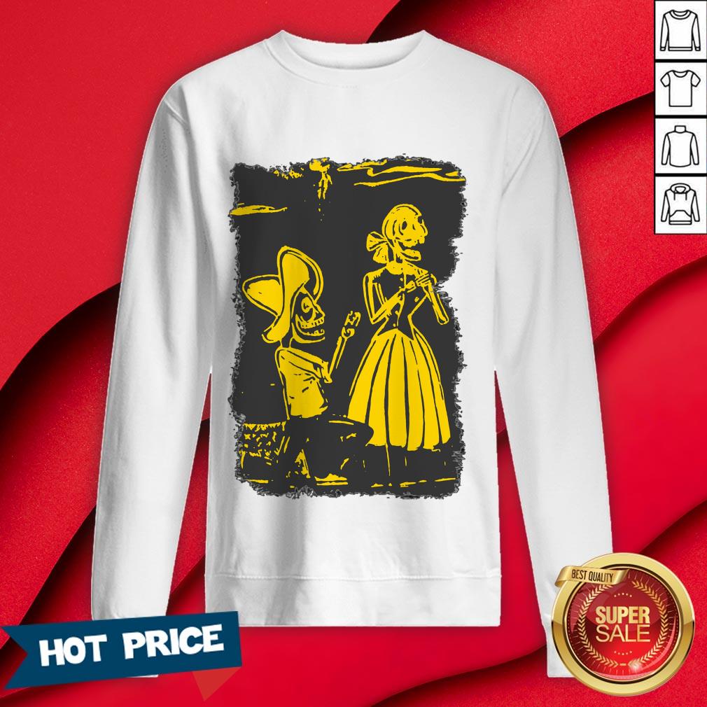 Day Of The Dead Día De Muertos Skeletons Couple Shirt - Image 4