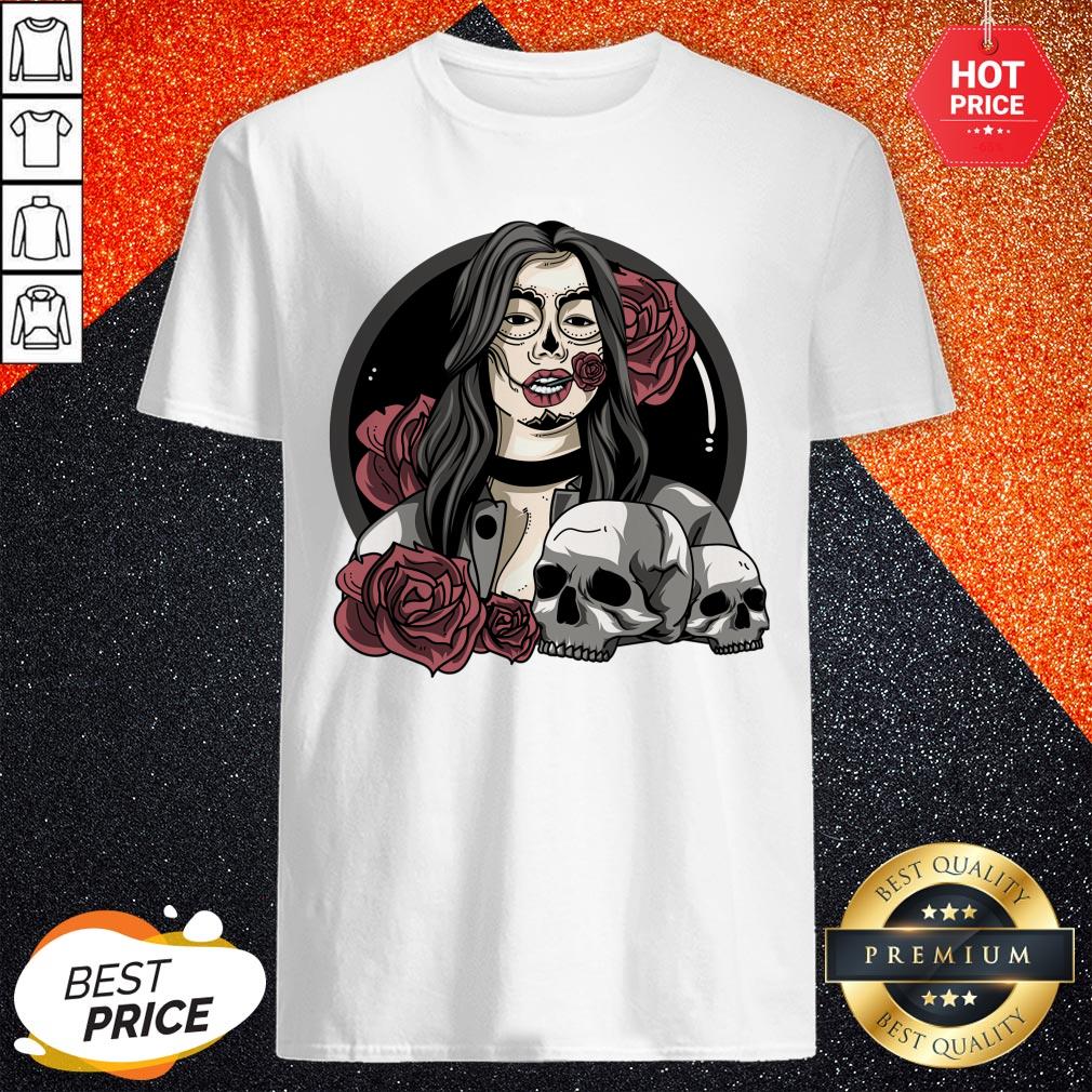 Day Of The Dead Halloween Catrina Sugar Skull Shirt