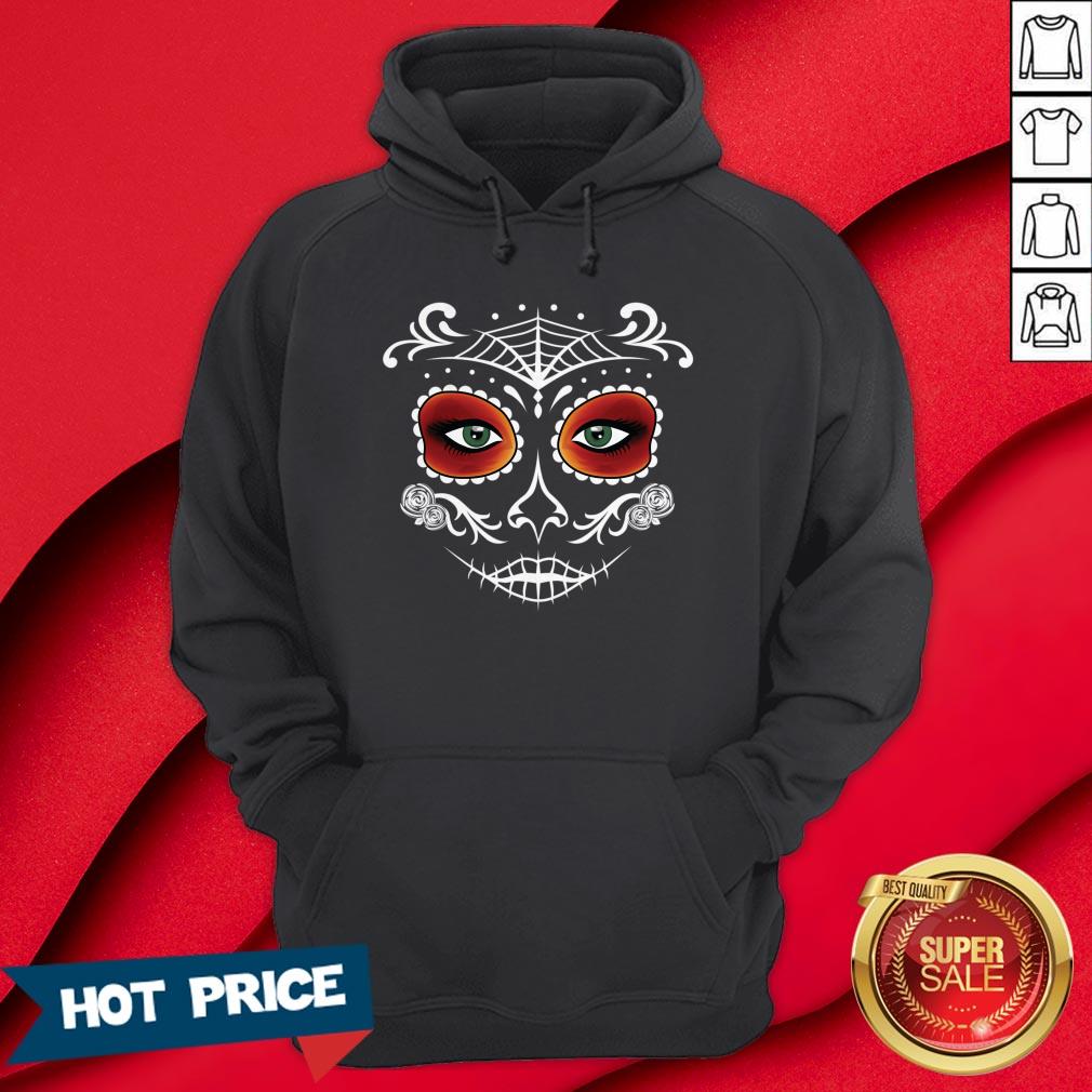 Day Of The Dead Mask Sugar Skull Halloween Shirt - Image 5