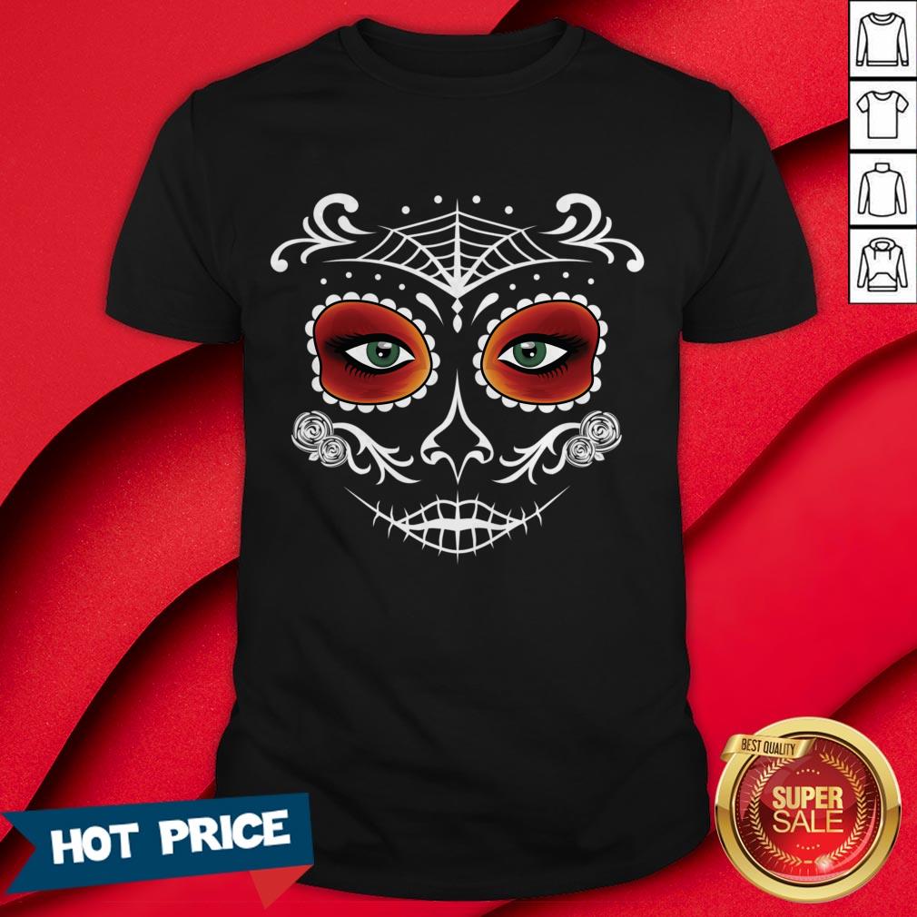 Day Of The Dead Mask Sugar Skull Halloween Shirt