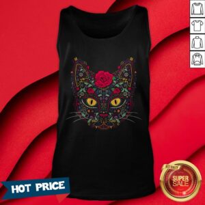 Alternative view of Day Of The Dead Muertos Kitty Cat Sugar Skull Shirt