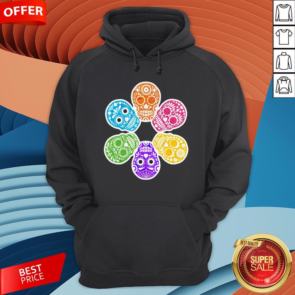 Day Of The Dead Sugar Skulls Funny Retro Shirt - Image 5