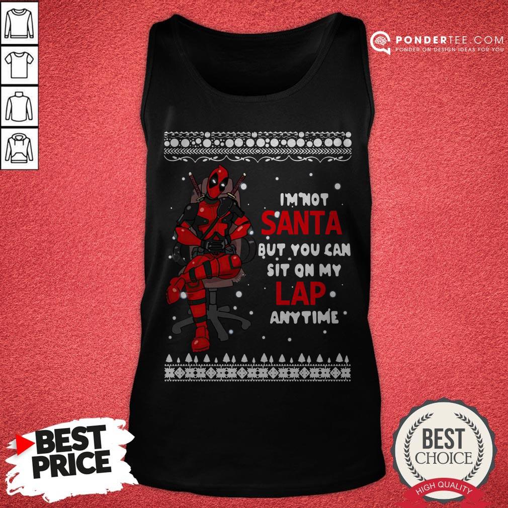 Deadpool I'm Not Santa But You Can Sit On My Lap Anytime Christmas Shirt - Image 2