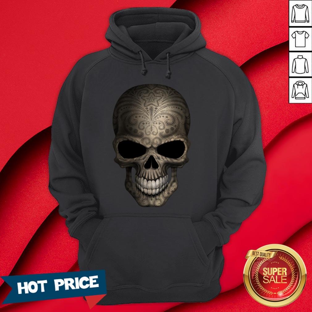 Decorated Dark Sugar Skull Dia De Muertos Day Dead T-Shirt - Image 4