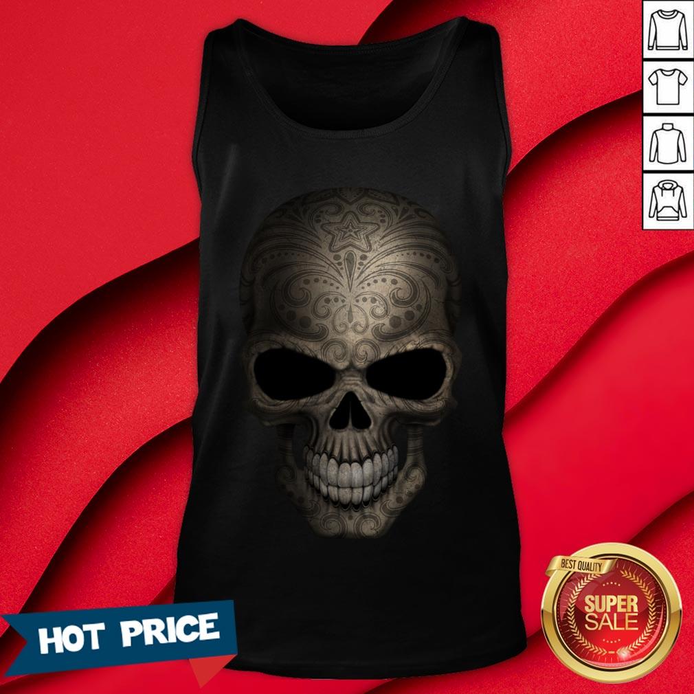 Decorated Dark Sugar Skull Dia De Muertos Day Dead T-Shirt - Image 2
