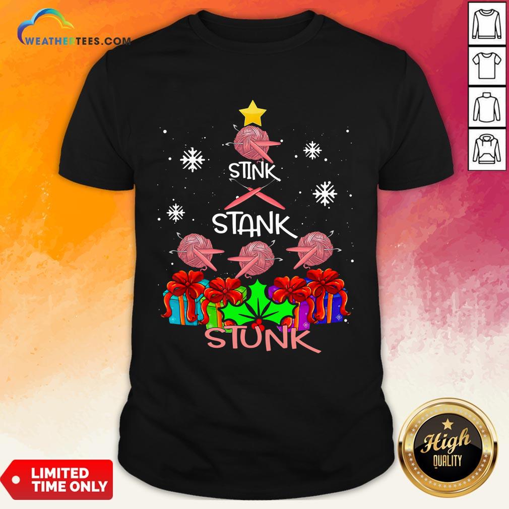 Deep Crochet Tree Stunk Christmas Shirt