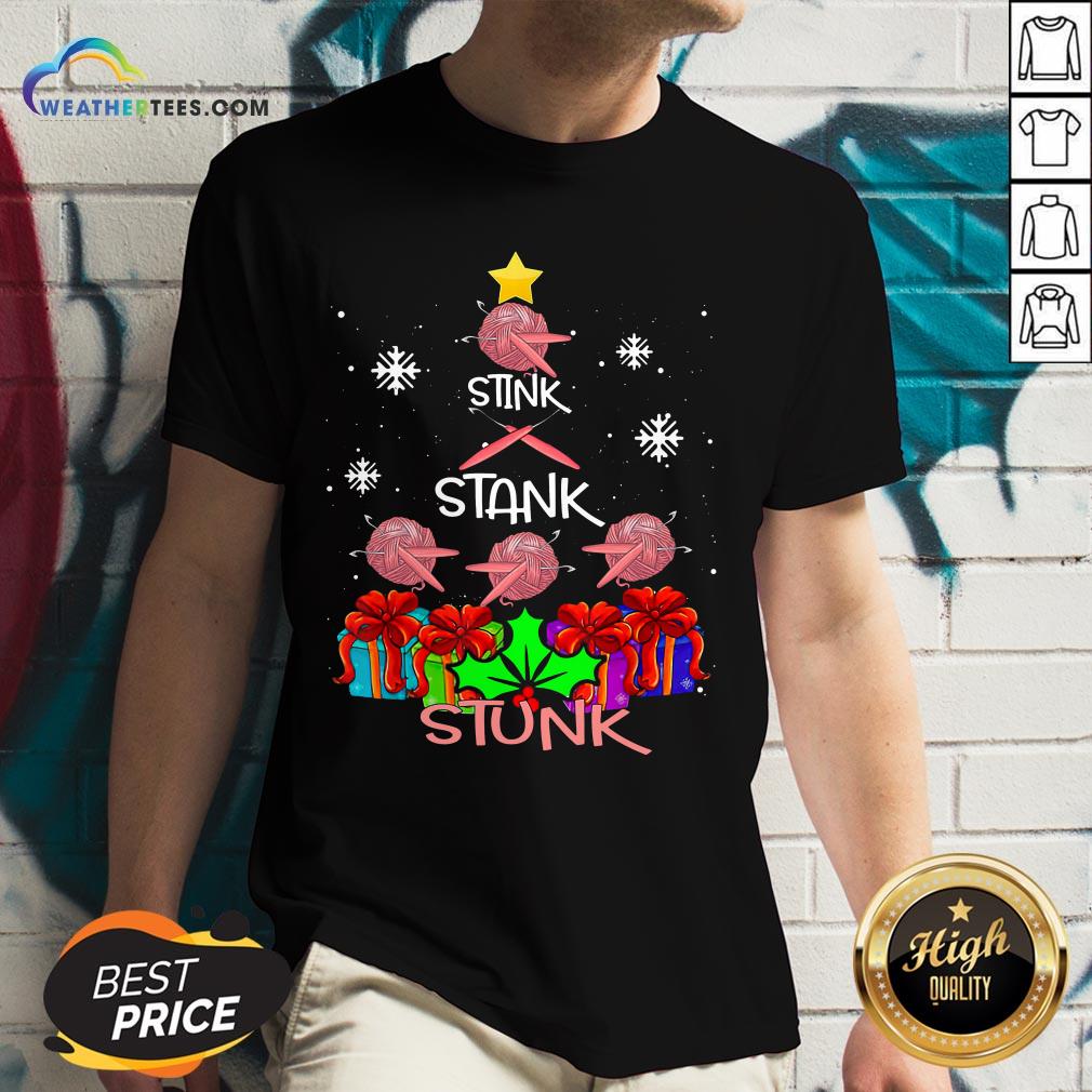 Deep Crochet Tree Stunk Christmas Shirt - Image 2