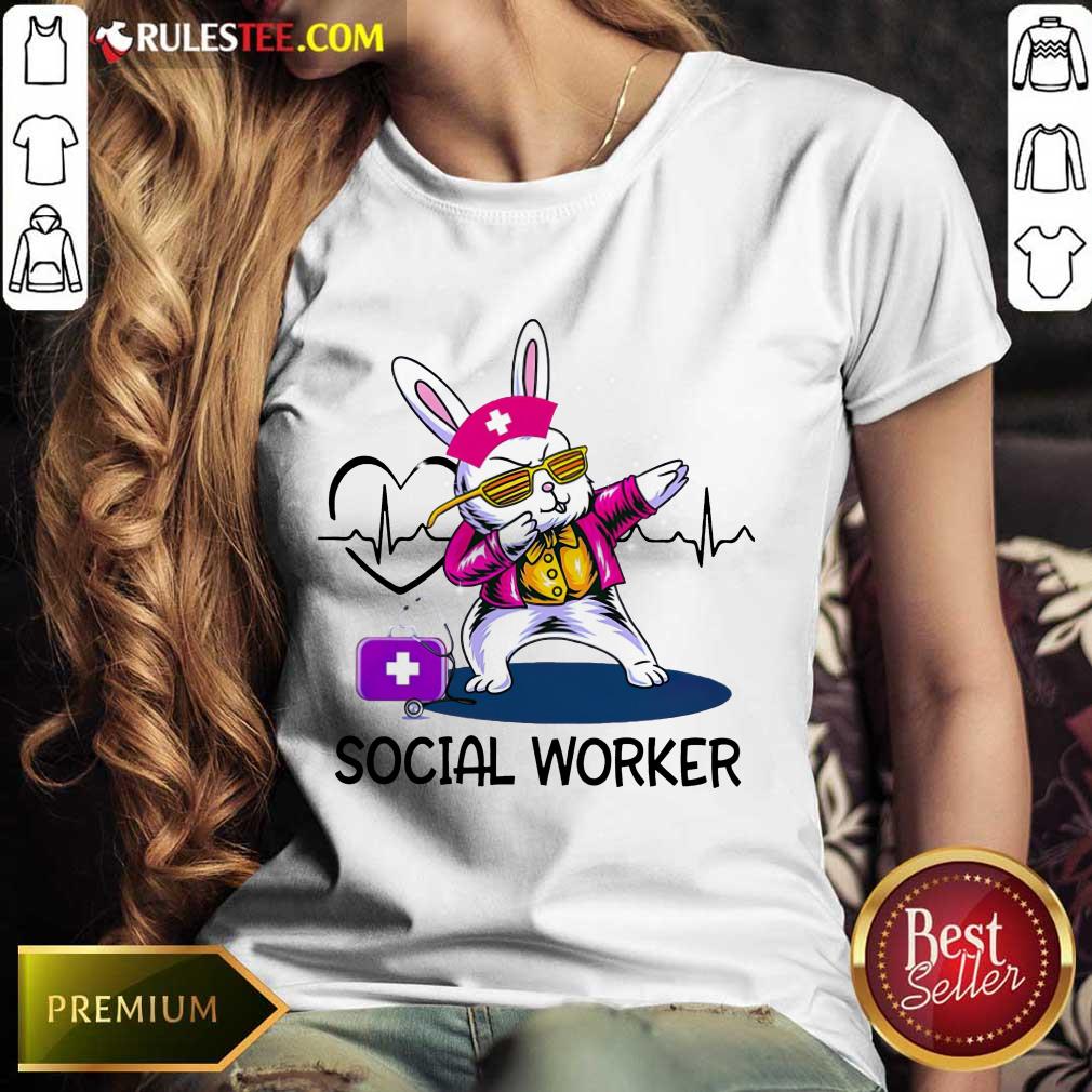 Delighted Bunny Nurse Dab Social Worker Shirt - Image 2