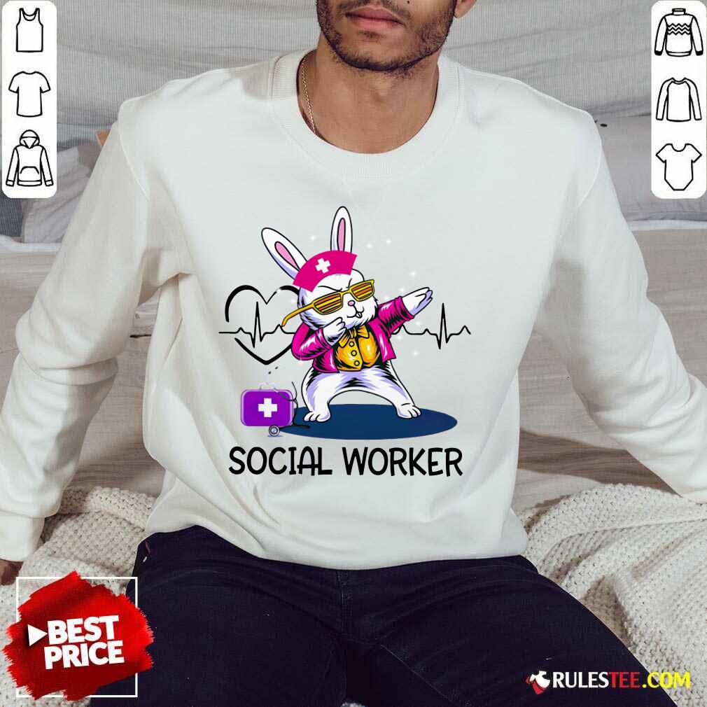 Delighted Bunny Nurse Dab Social Worker Shirt - Image 4