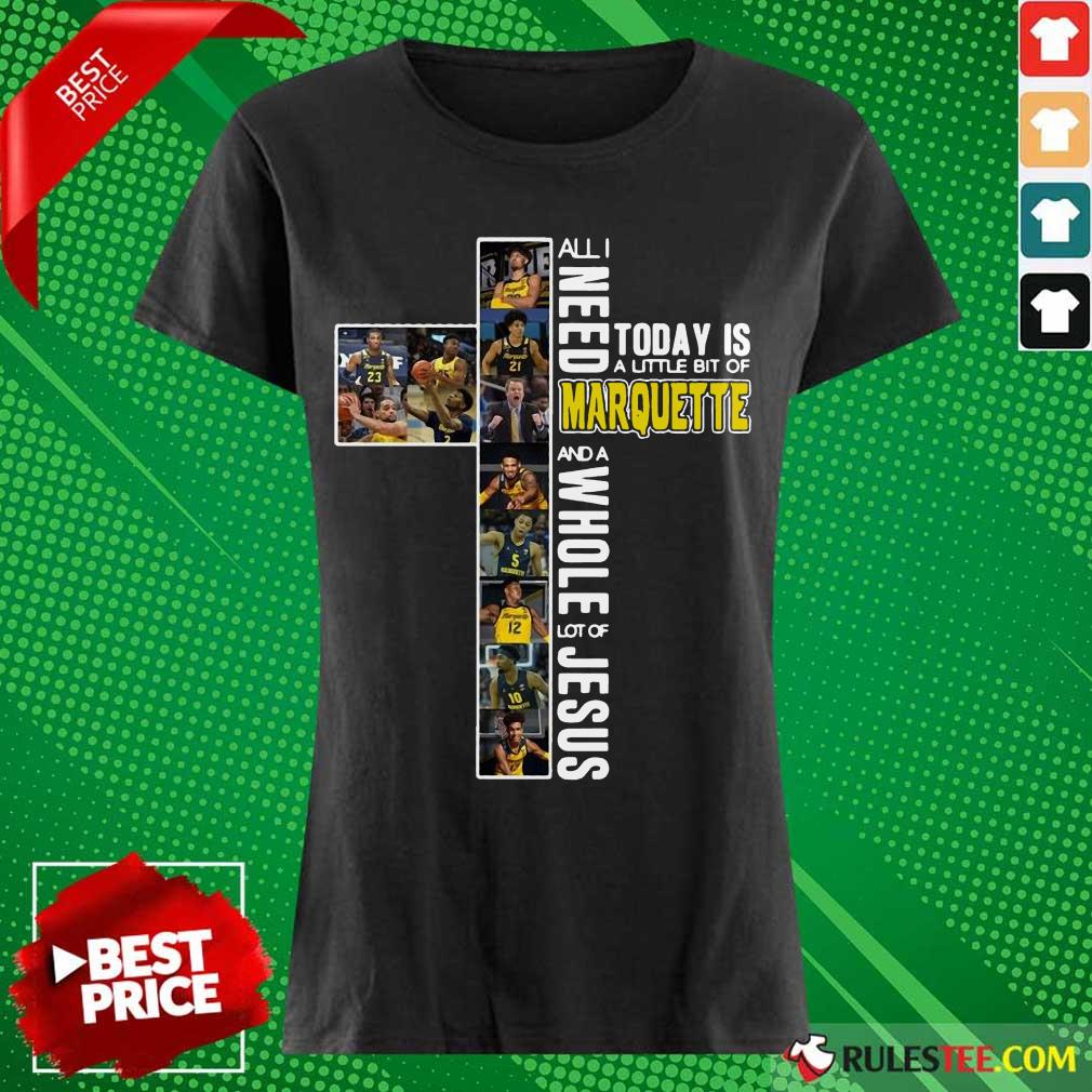 Delighted Today Marquette And Jesus Shirt - Image 2