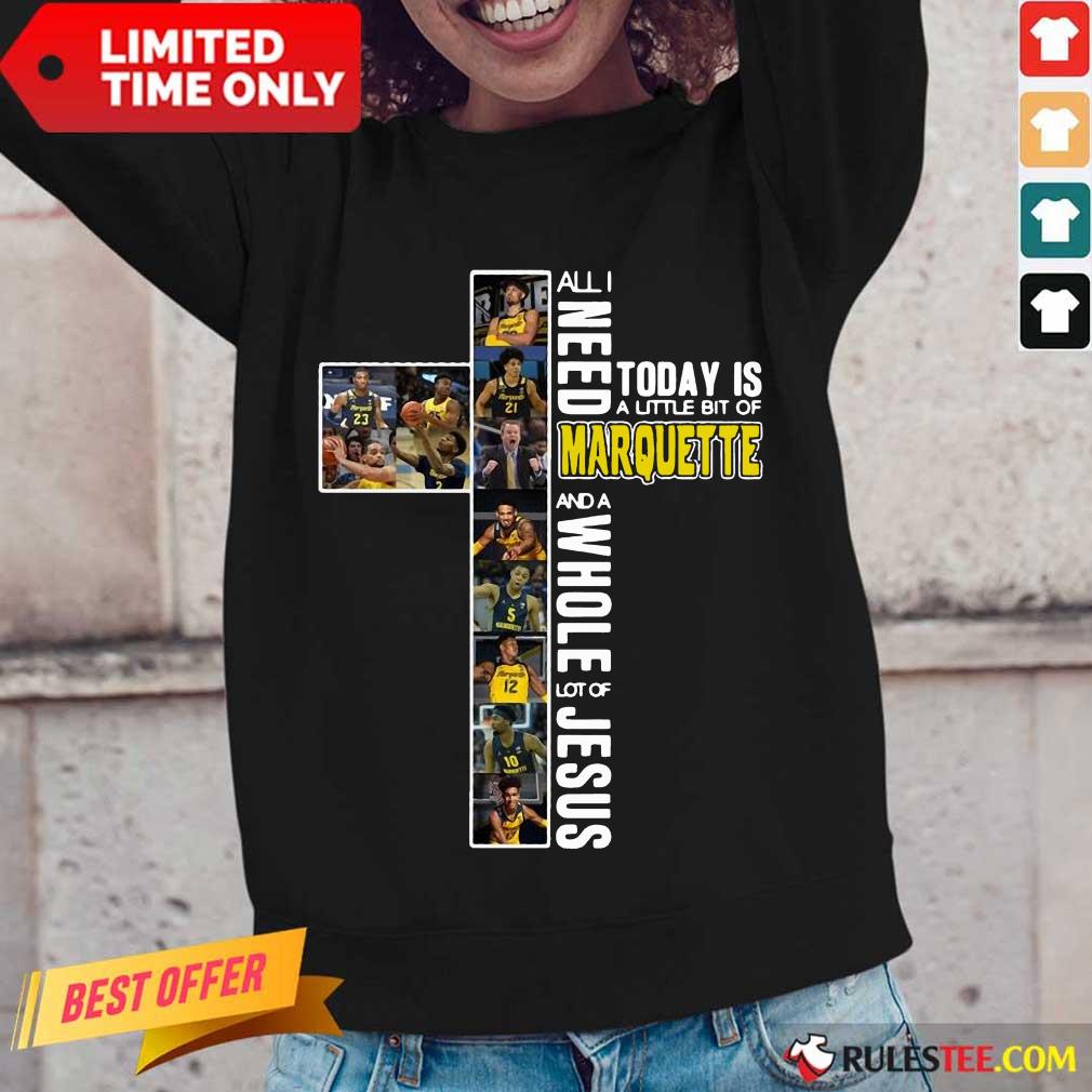 Delighted Today Marquette And Jesus Shirt - Image 5