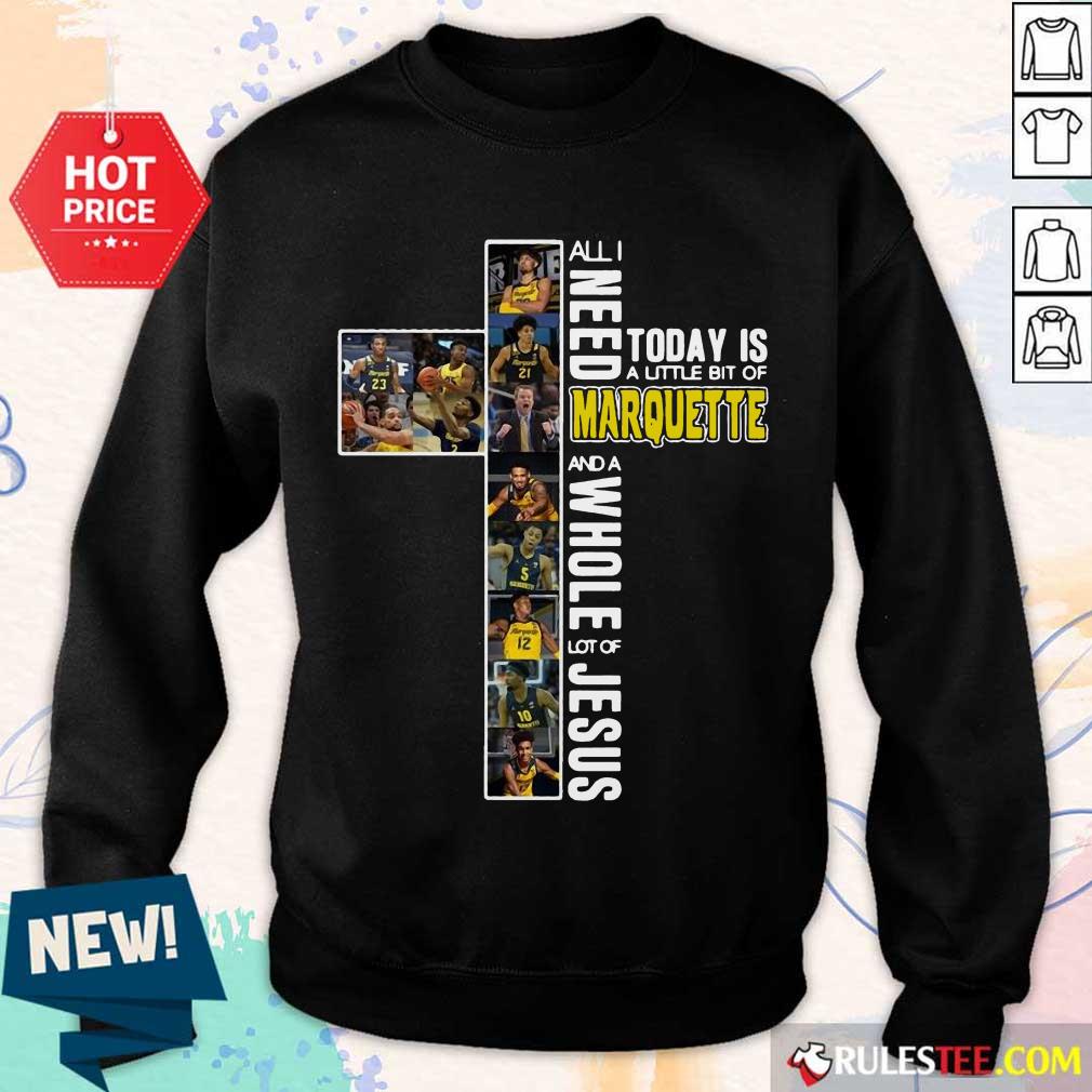 Delighted Today Marquette And Jesus Shirt - Image 4