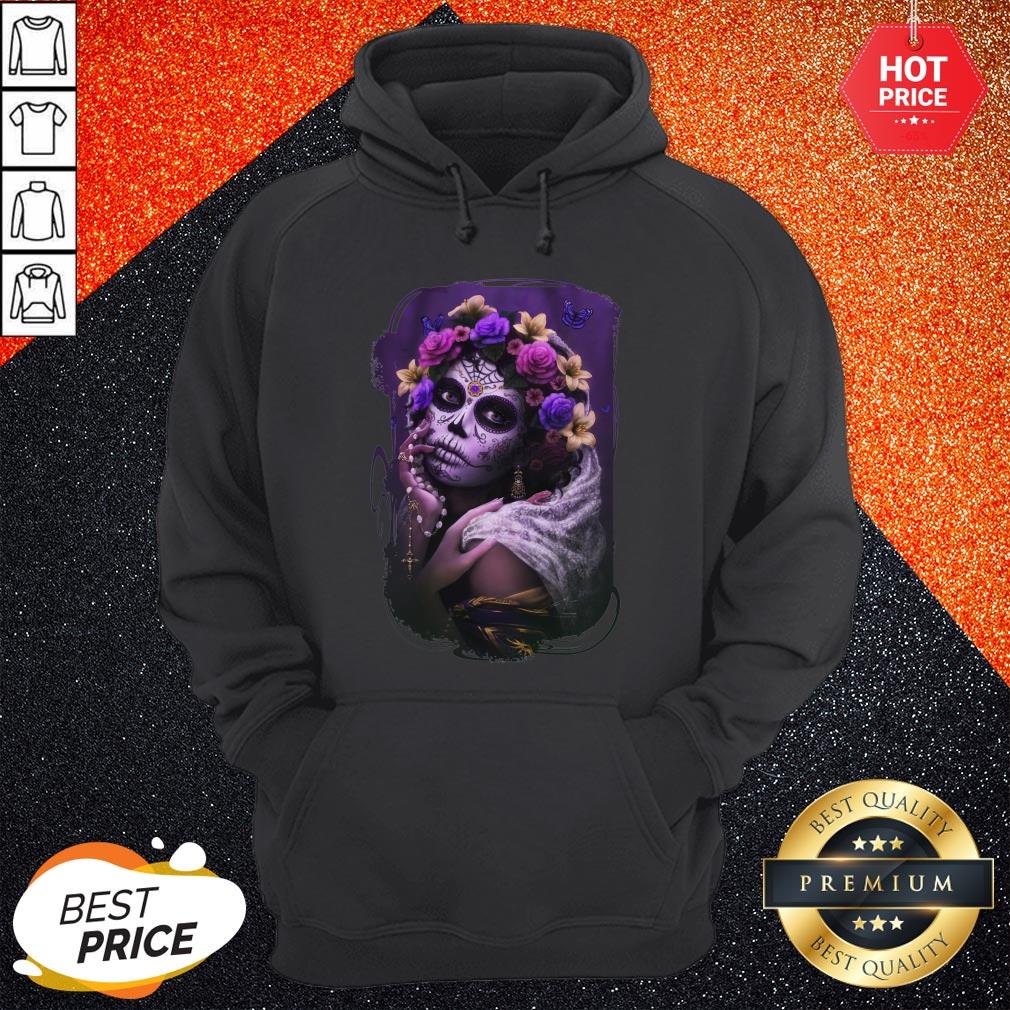 Dia De Los Muertos Day Dead Sugar Skull Girl Shirt - Image 2