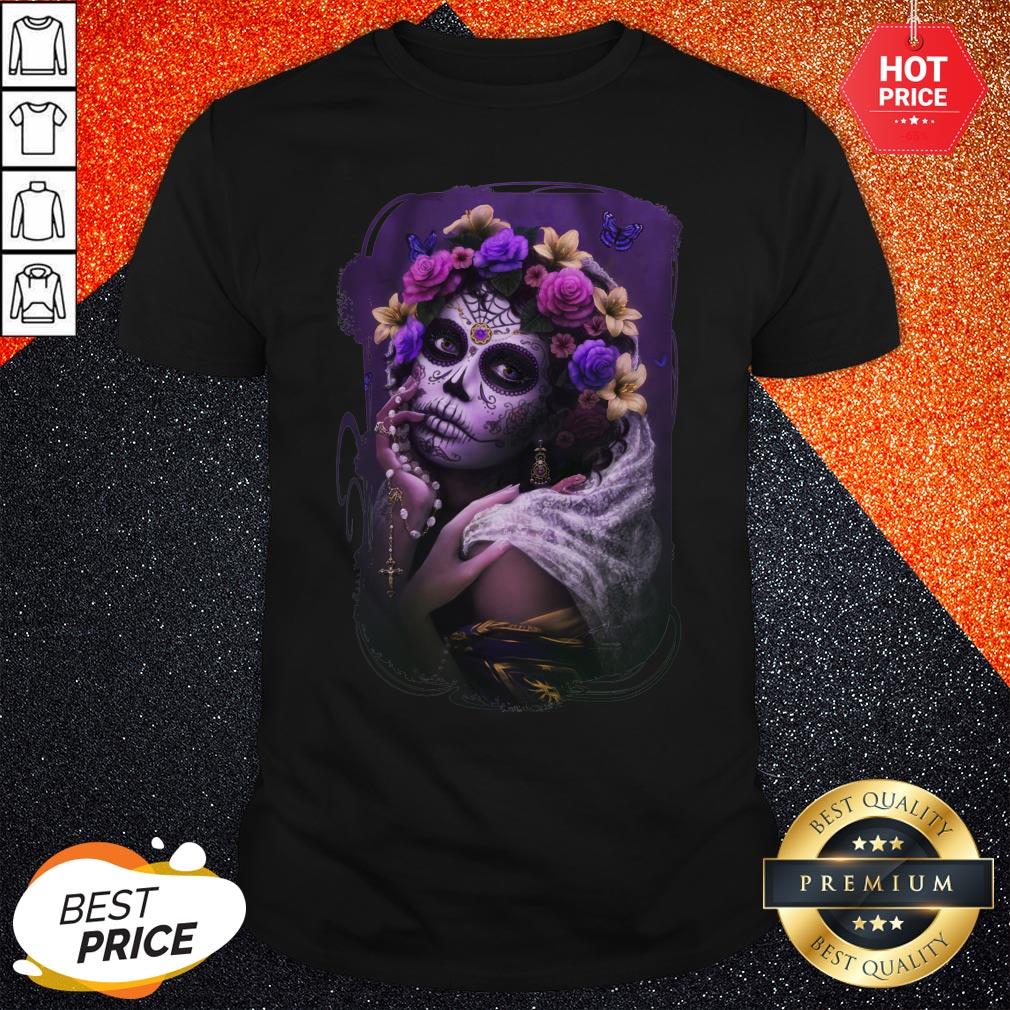 Dia De Los Muertos Day Dead Sugar Skull Girl Shirt