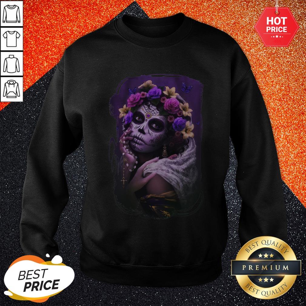 Dia De Los Muertos Day Dead Sugar Skull Girl Shirt - Image 5