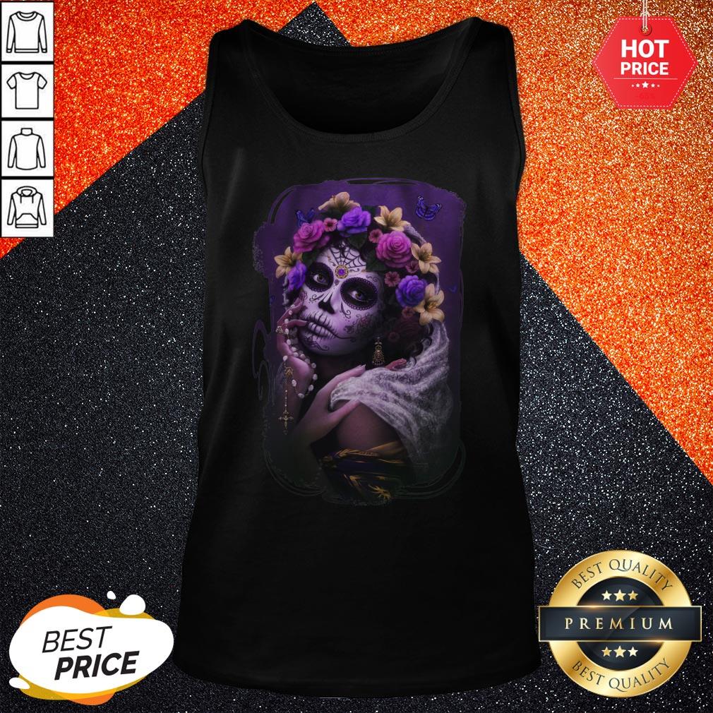 Dia De Los Muertos Day Dead Sugar Skull Girl Shirt - Image 4