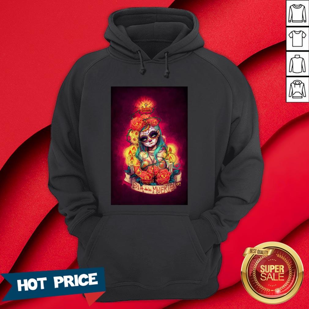 Día De Los Muertos Day Of Dead Sugar Skull Girl Shirt - Image 5