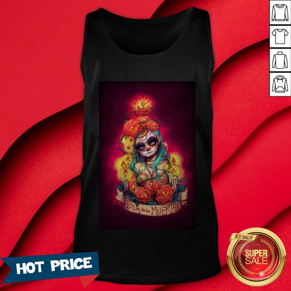 Día De Los Muertos Day Of Dead Sugar Skull Girl Shirt - Image 2