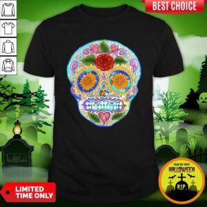 Dia De Los Muertos Day Of Dead Summer Sugar Skull Turquoise Shirt