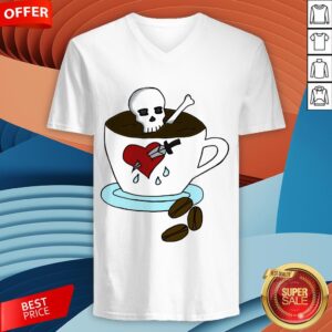 Alternative view of Dia De Los Muertos Day Of The Dead Before Decaf Skull Coffee Shirt